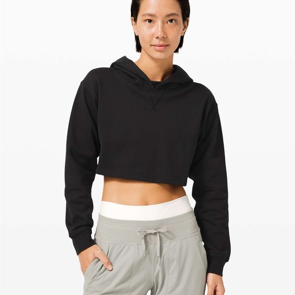 Lululemon Women’s All Yours Cropped Hoodie Black Size 8 - Picture 1 of 4